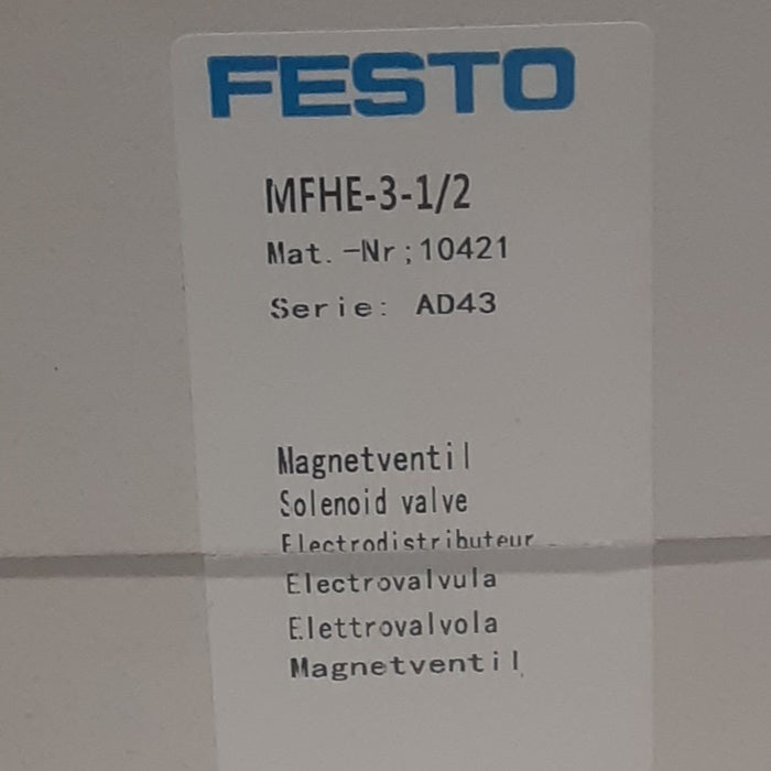 MFHE-3-1/2 Festo Slow Start 3-WAY Solenoid Valve